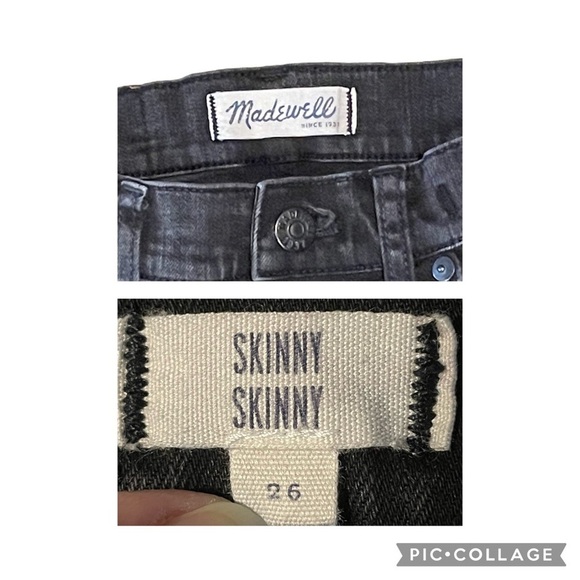 Madewell Skinny Skinny Faded Black Jeans - Sz 26 - Picture 3 of 13